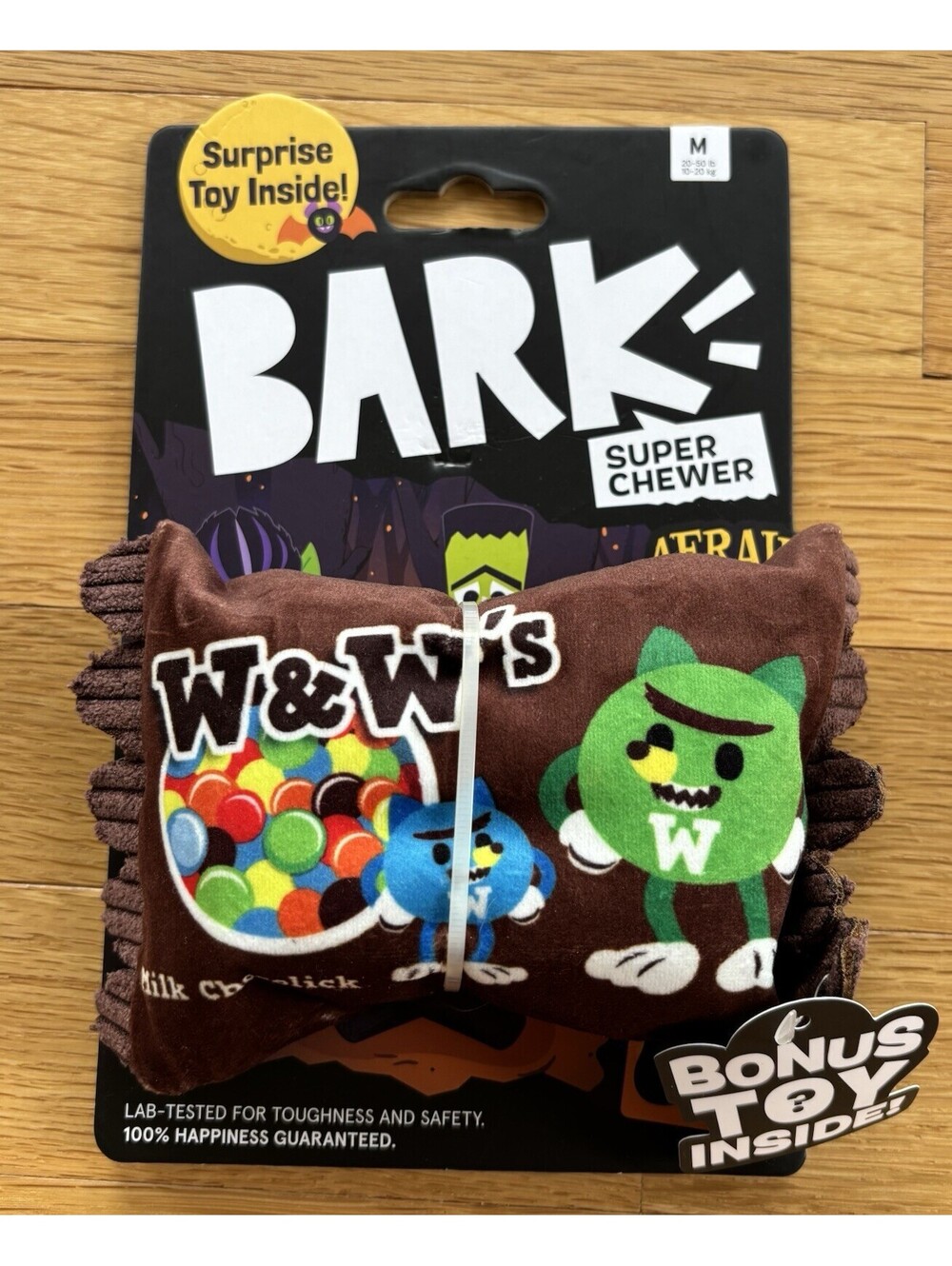 BARK Super Chewer W&W’s Candy Halloween Dog Toy Hidden Surprise Medium New